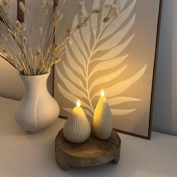 Origami Kegelkaars Set – Lichtbeige - Afbeelding 5