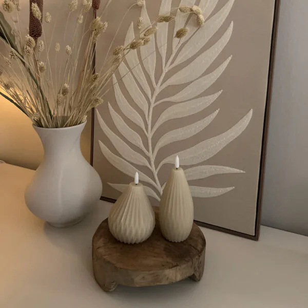 Origami Kegelkaars Set – Lichtbeige - Afbeelding 4