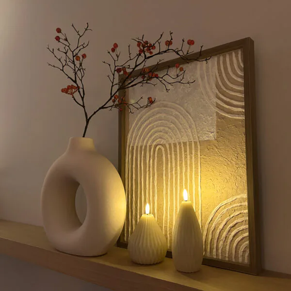 Origami Kegelkaars Set – Lichtbeige - Afbeelding 3