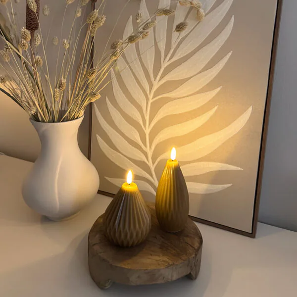 Origami Kegelkaars XL - Taupe - Afbeelding 3